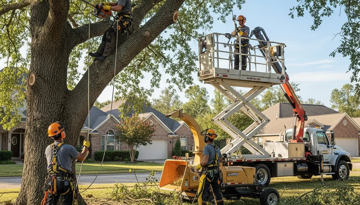 Bakersfield, CA arborists removing a tree safely for local tree removal service